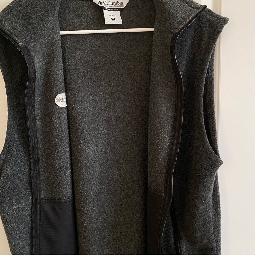 Columbia Dark Grey Fleece Sweater Vest 100% Polyester Size M - Picture 6 of 11